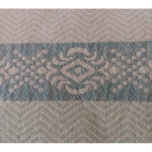 Aqua Teal Woven Throw Blanket Tablecloth Mundu Portugal Fringe Blanket